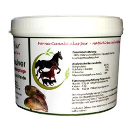 Grünlippmuschelpulver Hund Naturprodukt Top Qualität gut für Knochen Sehnen Gelenke Haut Fell unterstützt Skelettentwickung und Bewegungsfreude Natura Pro Vita reines Grünlippmuschelpulver 100g Dose