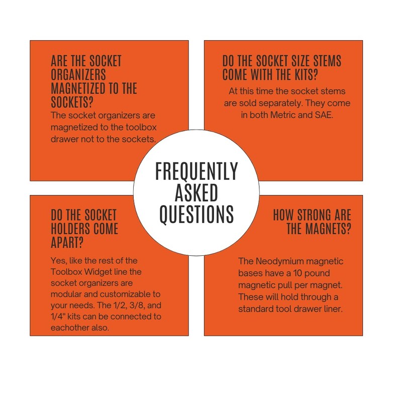 ToolBox Widget - Socket Organizers 1/4" | Includes 12 Modular