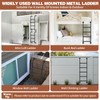 5-Rung Wall Mounted Metal Step Ladder, Basement Window Well Egress