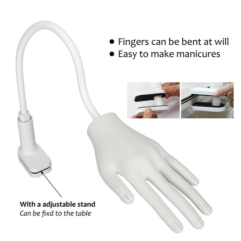 Silicone Nail Art Practice Hand Bendable Joints False Nail Tips