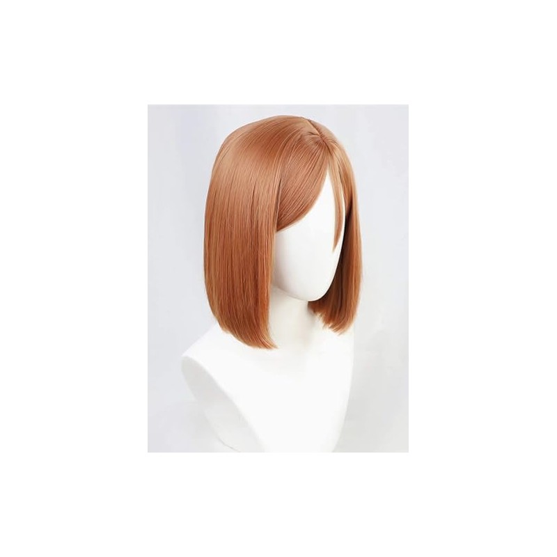 Brown Side Parted Peluca Corta Bob Styling Peluca para Niñas