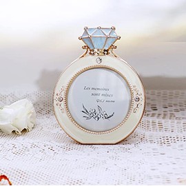 Aki Kumaya Stylish and Cute Ring Shaped Photo Frame Picture Frame (White)