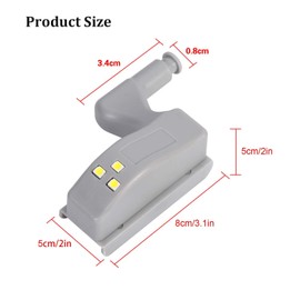 Milltrip Cabinet Hinge LED Lights, Hinge Lights for Cabinets, 10Pcs 3.1 x 2 x 2in LED Light Universal Cabinet Cupboard Closet Wardrobe LED Hinge Light for Home Kitchen (Cool White)