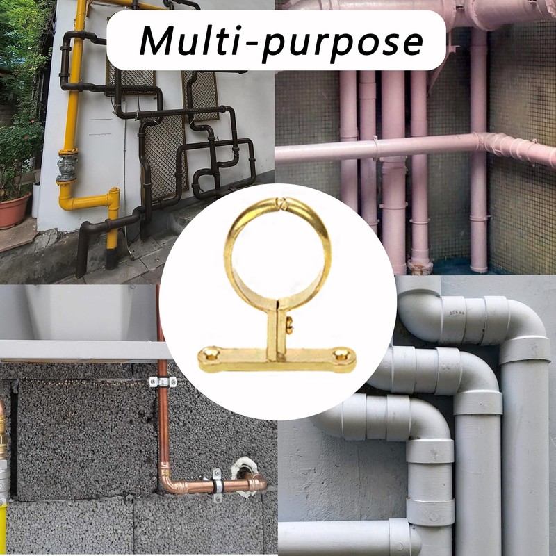 Hdtyyln 2Pcs Brass Water Pipes Clamp, Pipe Support Clamps Fit
