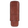 Cigar Case Holder Elegant Vintage Style Woven Pattern Leather Portable