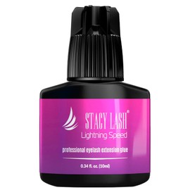 STACY LASH Lightning Speed Eyelash Extension Glue C Stacy Lash 10ml/0.34 fl.oz / 0.3 Sec Dry/Retention C 6-8 Weeks/Black Adhesive/Professional Supplies