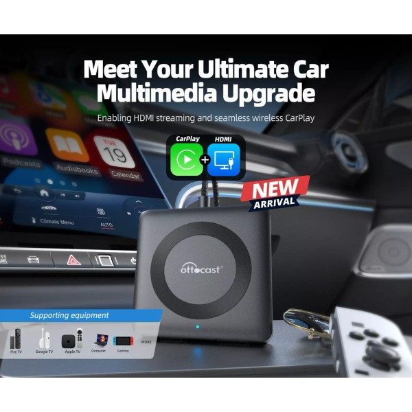 Ottocast Car TV Mate Pro Wireless Carplay Adapter HDMI Multimedia
