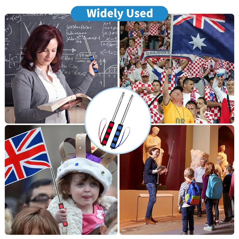 DOINEUFL Telescopic Flag Pole, Handheld Telescopic Pole, Extendable Flag Pole