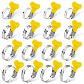 16Pcs Pipe Clips Set,Adjustable Metal Stainless Steel Brake Hose Clamp,4 Size Hose Clips Combination Set 10-16, 16-25, 18-32, 32-44,for Fixing Flexible Flexible Hose Pipe Clips