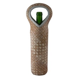 Wine Bodies Insulated Neoprene Bottle Tote Bag Featuring Woven Pattern Design