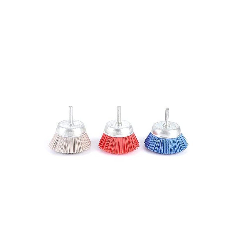 XIAOJUN 3Pcs 3Inch Nylon Filament Abrasive Wire Cup Brush Kit