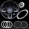 JINGSEN Car Steering Wheel Logo Caps, Bling Car Interior Set