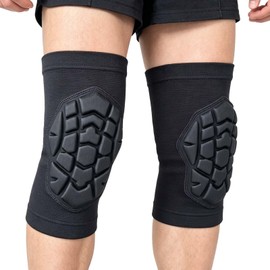 Wrestling Knee Pads for Sports, Football Kneepad for Dance Women, Elastic & Non-Slip Knee Pad for Gardening Climbing Men, Breathable Sleeve with Soft Cushion & Support for Running Flooring, Black L