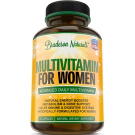 Women's Multivitamin Supplement. Vitamins A C D E & Vitamin B Complex. Immune & Female Support + Antioxidant & Natural Energizers. Non-GMO, Gluten Free, Made in the USA,60 Caps