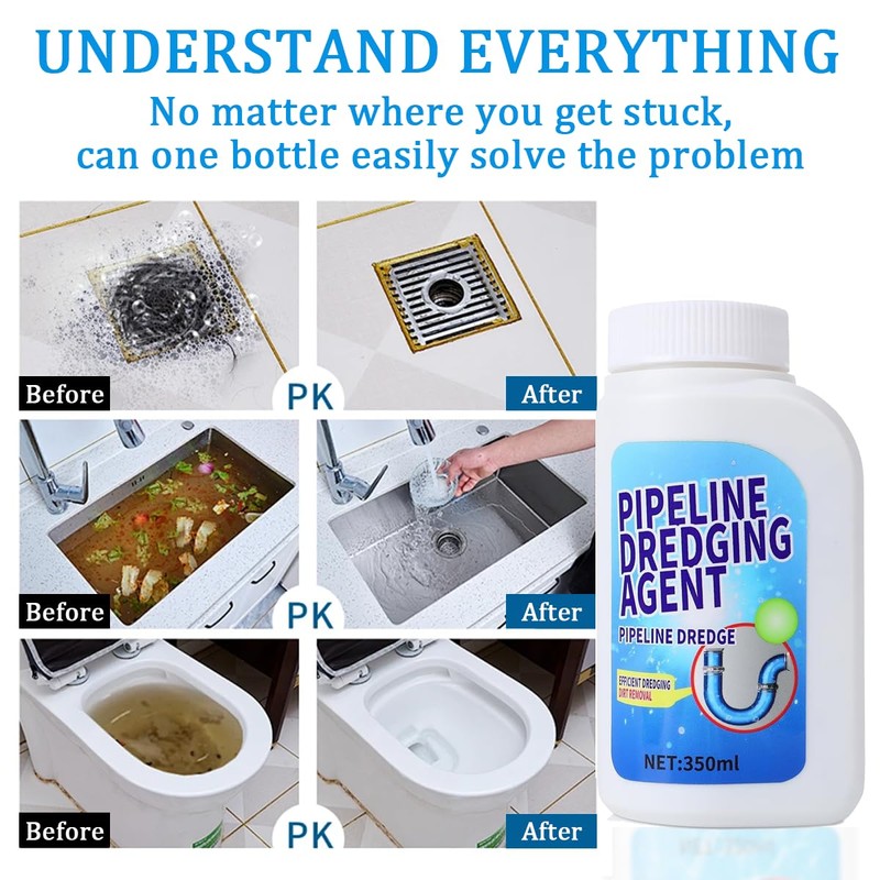 Powerful Pipe Dredging Agent - 350ml Drain Clog Remover |