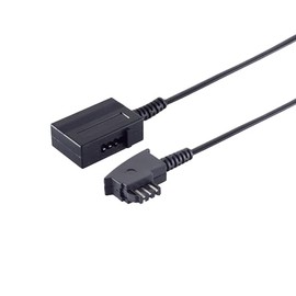PADCR TAE Verlängerungskabel, TAE-F Stecker auf TAE-F Buchse, Telefonkabel, Schwarz (10m)