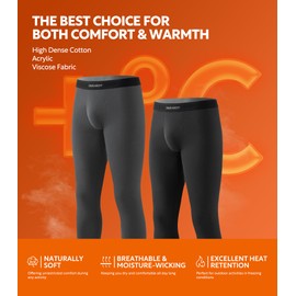 DAVID ARCHY Men’s Lightweight Thermal Underwear - Breathable Comfort for Cool Weather, Ideal for Active Use