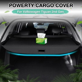 Powerty Cargo Cover for 2018-2024 VW Volkswagen Tiguan Accessories Trunk Cover Retractable Trunk Shielding Shade Cargo Luggage Cover No Gap(NOT for 2025 Volkswagen Tiguan)