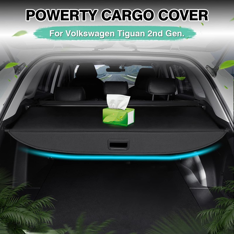 Powerty Cargo Cover for 2018-2024 VW Volkswagen Tiguan Accessories Trunk