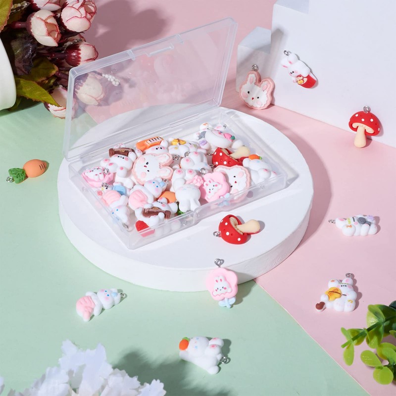 Beadthoven Resin Pendants Cupcake Dessert Pendants for Jewellery Making, Resin