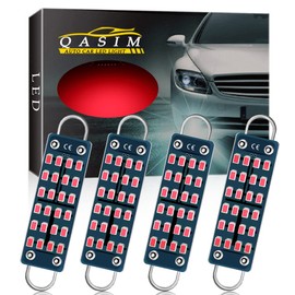 Qasim 44mm(1.73") LED Loop Bulb Bright Red,No-Polarity 12V 211-2 212-2 561 562 567 564 RL4410 Interior Vanity Visor Light for Map Dome Trunk Courtesy Cargo Light,Pack of 4