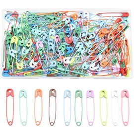 Hocansen 200 Pcs Safety Pins 38mm Colored Metal Safety Pin Assorted Color Small Safety Pins Craft Sewing Pins for Clothing,Jewelry Making (38mm/Colour)