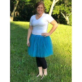 Adult Size 3-Layer Tutu Skirt - Princess Costume Ballet Party Warrior Dash/Run (Turquoise Blue),One Size