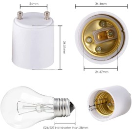 Onite GU24 to E26 Adapter, 600W 320°F Heat Resistant Socket Converter, High Power GU24 Bulb Base to E26/E27 Medium Socket, for Halogen/Incandescent/LED Bulbs (8)
