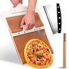 Leozzo Sliding Pizza Peel, Pizza Slider Paddle with Pizza Cutter