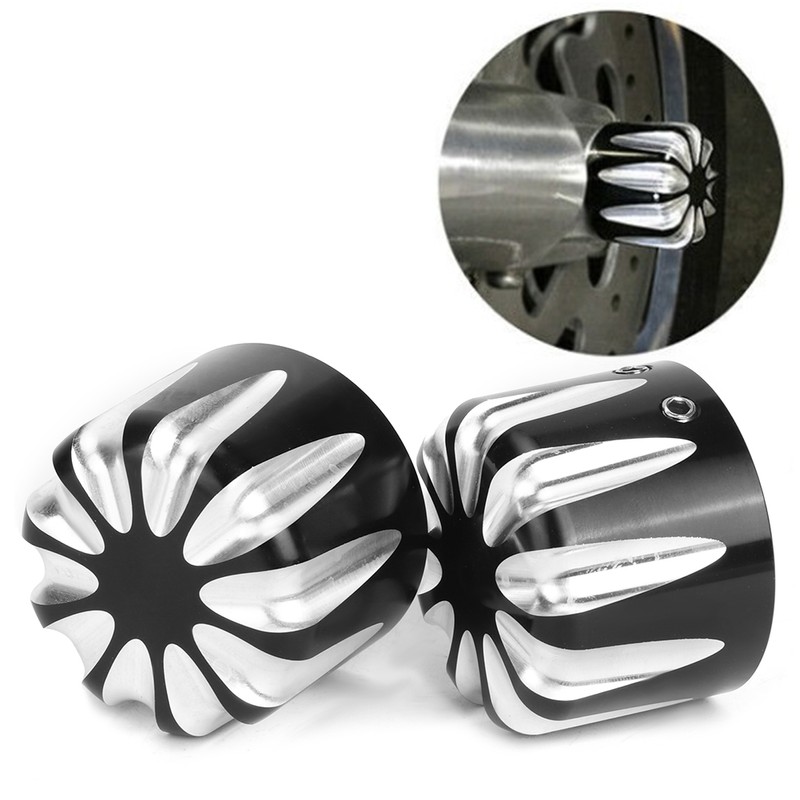 Pair of Motorcycle CNC Aluminum Axle Nut Cap Cover Water