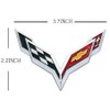 Pair Set Corvette C7 Emblem 3D Metal Badge Cross Flag