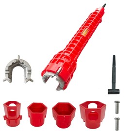 Mmaxboss Llave de Tubería de Agua 14 en 1, Llave Multifuncional, Herramienta de Instalación de Grifo y Fregadero, Herramienta de Plomería, Instalador de Canilla y Fregadero para Cocina/Baño