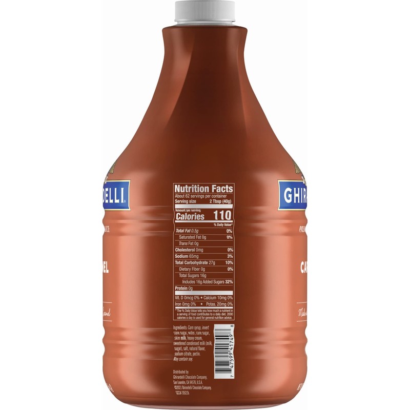 Ghirardelli Caramel Sauce, 87.3 oz (5 lb 7.3 oz) Bottle