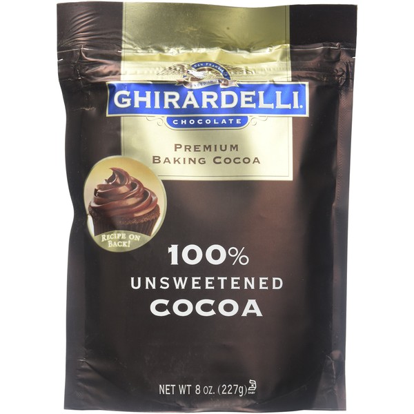 Ghirardelli 100 Percent Unsweetened Premium Baking Cocoa, 8 Ounce (Pack of 6)