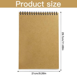 Cisixin A4 Sketchbook, 160GSM/32 Sheet Sketch Pad, Thick Sketch Paper, Kraft Cover, for Drawing and Sketching