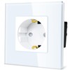 TAWOIA Schuko Socket Flush-Mounted, EU Standard 1-Way Socket Glass, Single