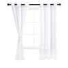Hiasan White Sheer Curtains with Tiebacks, Light Filtering Semi Transparent