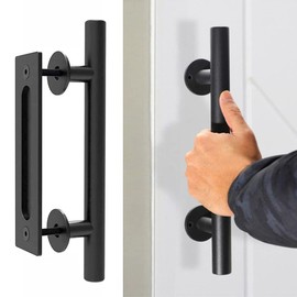 TTBDDM Sliding Door Handle, Sliding Door Pull Handle, Wooden Barn Door, Door Handle for Sliding Doors, with Mounting Accessories, for Barn Doors and Various Wooden Doors (Square)