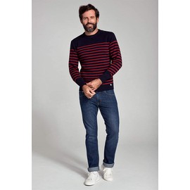 Armor Lux Men's Pull Marin Molene Héritage Homme Jumper, Multicoloured (I78 Navi/Chili Red I78 Navie/Chili Red)
