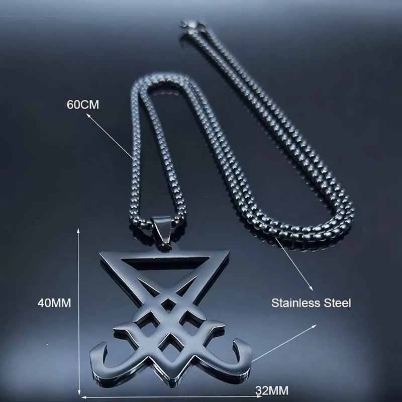 Tender Lihome Collar Dije Baphomet Satanas Sello Sigilo Satánico Negra