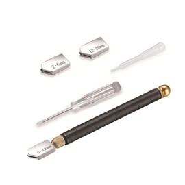 Wjelet Glass Cutter for 2 mm - 20 mm, Glass Cutter Window Glass Tile Cutter with 3 Carbide Cutting Heads, Glass Cutting Tool for Glass Cutting/Tiles/Mirrors/Mosaic