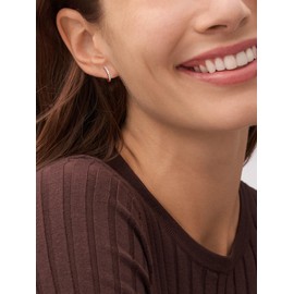 Rose Gold Plated Moissanite Huggie Earrings for Women 925 Sterling Silver Cute Small Mini Hoop Earrings