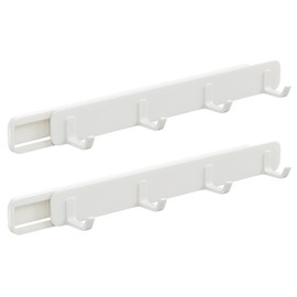 Garneck 2pcs Drawer Gap Slide Hooks Towel Rack Cookware Hanging Rack Entryway Coat Hanger Bag Bag Hat Hanger Low Hook Sliding Hanger Rack Abdominal White