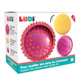 LUDI Set of 3 Sensory Balls - Blue