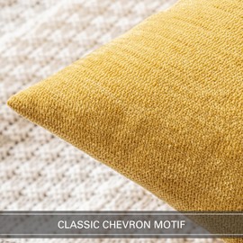 MIULEE Pack of 2 Mustard Yellow Decorative Pillow Covers 20X20 Inch Soft Chenille Couch Throw Pillows Farmhouse Cushion Covers for Spring Home Decor Sofa Bedroom Living Room