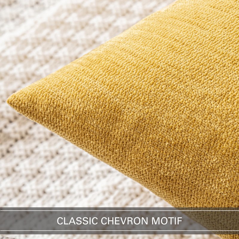 MIULEE Pack of 2 Mustard Yellow Decorative Pillow Covers 20X20