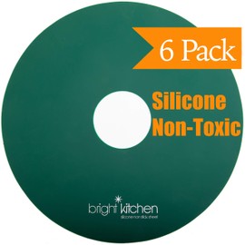 6 Silicone Dehydrator Sheets NON-Toxic for Nesco Round Dehydrators Fruit Roll Up Fruit Leather Circle ReUsable Flexible Non Stick - 6 FLAT Sheets