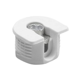 Amig - Eccentric coupling for furniture assembly, mounting with M6 screw, for cabinets, showcases and shelves, plastic, white, M6 diameter 20 x 12.5 mm