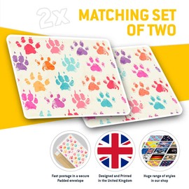Rectangle Stickers (Set of 2) 10cm - Funky Paw Prints Animals Pets Fun Decals for Laptops,Tablets,Luggage,Scrap Booking,Fridges, #8479