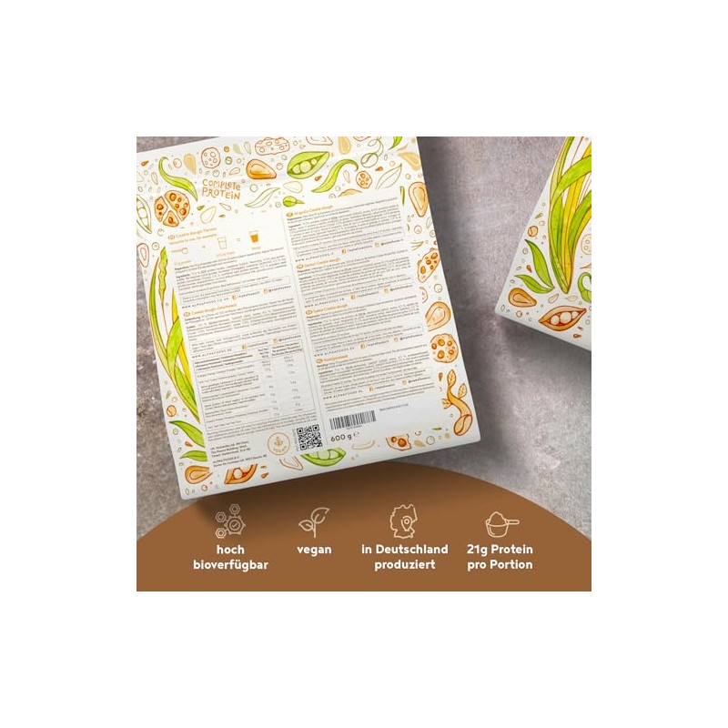 Veganes Proteinpulver | Cookie Dough | 1.2kg Eiwei√üpulver | Premiumqualit√§t